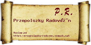 Przepolszky Radován névjegykártya